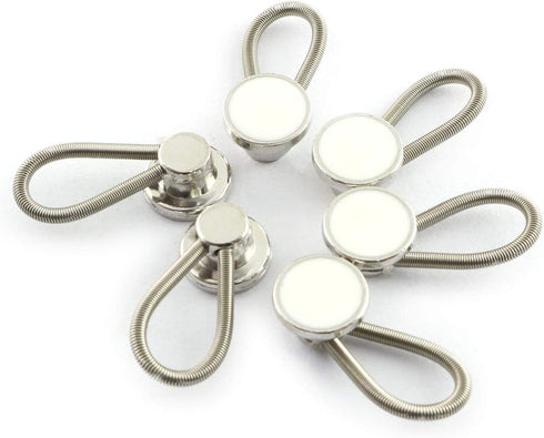 LQ Industrial Collar Extenders 6PCS Metal Expands Top Neck Tie Buttons Dress Shirt Button Extender White 3/8Inch
