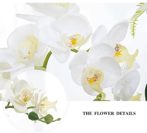 U'Artlines 38 Inch Artificial Butterfly Orchids Branches 4PCS Greenery Plants for Home Decoration(4pcs White)