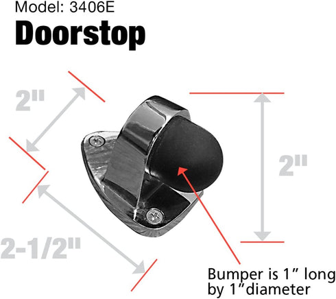 Shepherd Hardware 3406E Heavy Duty Floor Mount Door Stop, 2-Pack, 2 Inch, Satin Nickel