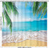 Allenjoy Tropical Beach Shower Curtain Summer Seaside Scene Ocean Island Palm Tree Bathroom Decorations Curtain Durable Bathtub Showers Decor with 12 Hooks 72x72 Inch