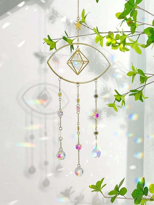 jia ning Sun Catchers Sun Catchers Crystal Light Catchers, Window hangings, Home Decor, Crystal Window Decorations, Rainbow Makers (Four Crystals)
