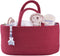 Baby Diaper Caddy Organizer for Girl Boy Rope Nursery Storage Bin Basket Portable Holder Tote Bag for Changing Table Car Travel Baby Shower Gifts Newborn Essentials Registry Must Have Items (Rust red)