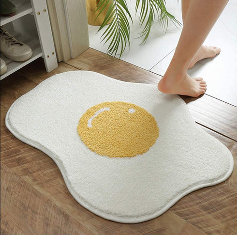 Bathroom Rug Mat, Cartoon Cute Funny Egg Shape, Ultra Soft and Water Absorbent Bath Rug, Bath Carpet, Machine Wash Dry, for Tub, Shower, and Bath Room, 17.7x25.5