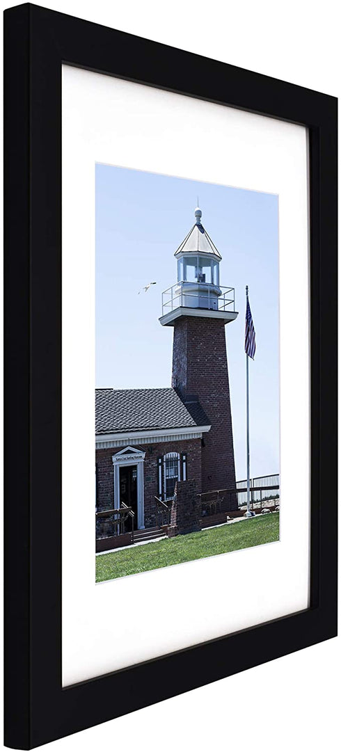 Golden State Art 11x14 Photo Wood Frame with Mat for 8x10 Picture BLACK