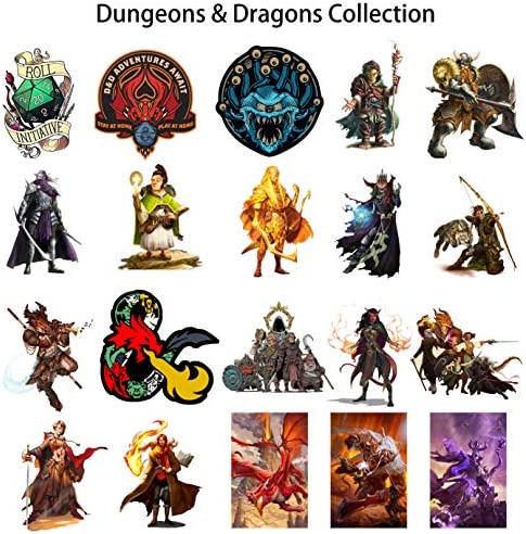 GTOTd Dungeons and Dragons Stickers?20 pcs?Large Size?Gifts Games DND Merch Party Supplies Decor Decals Vinyls for Suitcase Laptop Waterbottle Phone Teens Girls