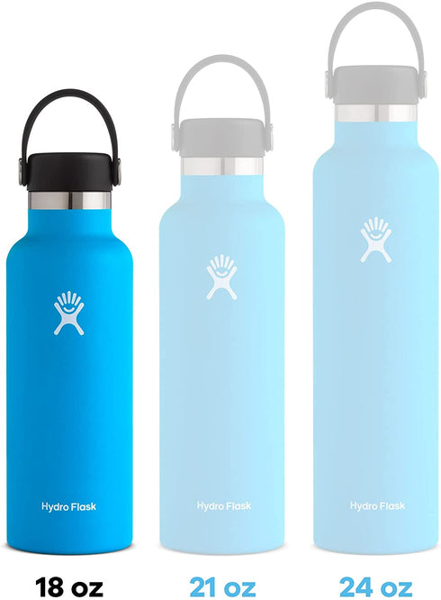 Hydro Flask Standard Mouth Flex Cap Bottle - Stainless Steel Reusable Water Bottle - Vacuum Insulated