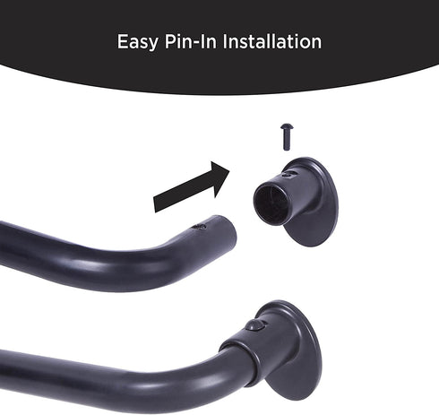 Eclipse EC Wrap Around Window Curtain Rod, 48-86", Black
