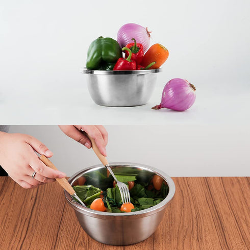 Set of 2 304 Stainless Steel Kitchen Fine Mesh Food Strainer with Handle + Steel Pot