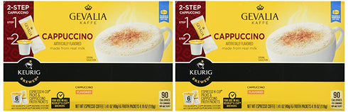 Gevalia Kaffe K-Cup and Froth Packets, 6 Count - Pack of 2 - (Cappuccino)
