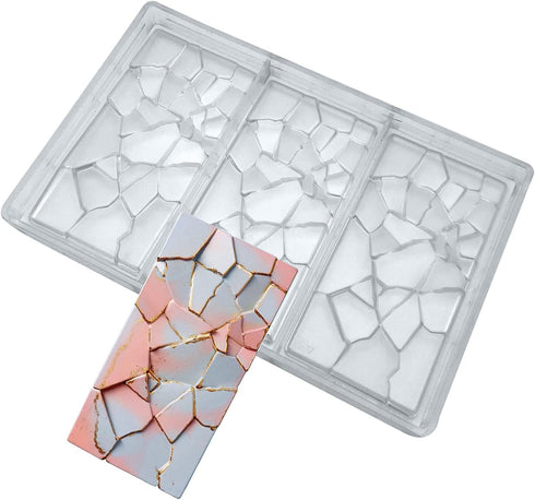 Crack Shape Chocolate Bar Mold Polycarbonate Energy Bar Moulds Chocolate Maker