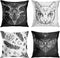 Britimes Throw Pillow Covers 18x18 Inches Home Decor Set of 4 Pillow Cases Decorative for Bed Sofa Cushion Couch Outdoor Capricorn Cat Feather Moth Gothic Pillowcases (Black and White) ¢‚¬¦