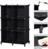 ANWBROAD Cube Storage Organizer 6-Cube Closet Organizers and Storage DIY Modular Plastic Closet Cabinet Book Shelf Cubes Organizer Storage Shelving for Home Bedroom Office Living Room Black ULCS006B