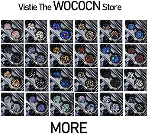 Car Coasters for Drinks Absorbent, Cute Car Coasters for Women & Man,Cup Holder Coasters for Your Car with Fingertip Grip, Auto Accessories for Women & Lady,Snow Leopard Pack of 2?Cow?