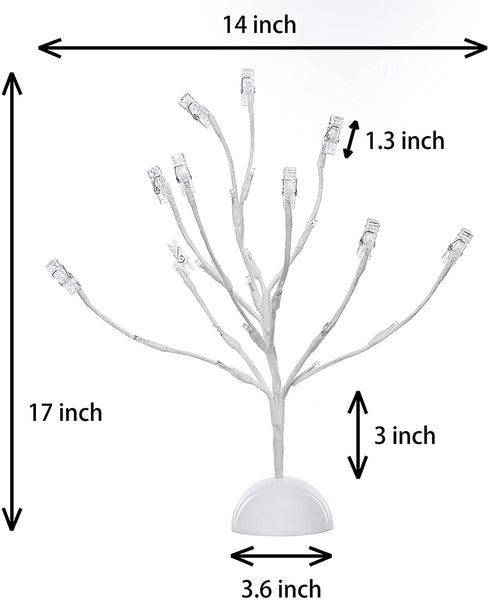 Money Tree Gift Card Holder with 10 Clips and 25 LED Light Up Lights Present Card Picture Display Tree Table Stand Creative Gift for Christmas/Birthday/Graduation Party