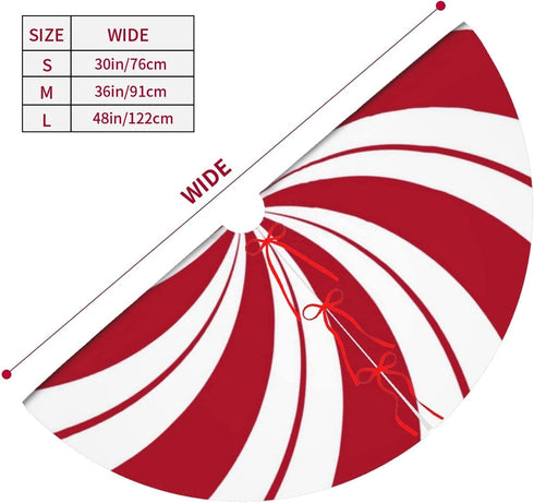 MOLIAN 48" Traditional Christmas Tree Skirt with Swirl Peppermint Candy Design Holiday Party Decoration