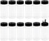 Set of 12Pcs Empty Plastic Spice Jars, 3.3 Fluid Ounces/100ml Spice Containers for Storing BBQ Seasoning Salt Pepper,Glitter Shakers Bottles (Black)