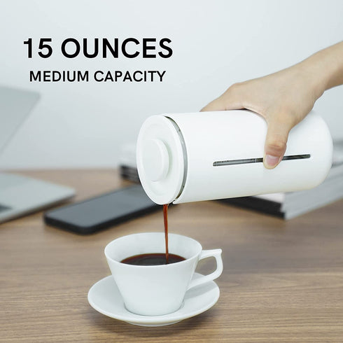 TIMEMORE French Press Coffee & Tea Maker 15oz(450ml), Heat Resistant Thickened Borosilicate Glass Coffee Press with 1 Filter Screen and Stainless Steel Stand, Durable Rust-Free Easy Clean, BPA Free