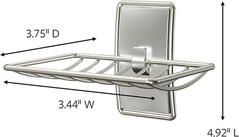 Command Soap Dish, Satin Nickel, 1-Soap Dish, 2-Water-Resistant Strips, Organize Damage-Free
