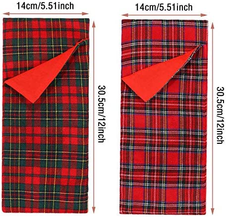 3 Pieces Christmas Sleeping Bags Accessory Elf Doll Sleeping Bag and 3 Pieces White Bathrobes for Elf Doll Red Green Plaid Sleeping Bag for Elf Doll Decorations, 3 Styles (Doll is not Included)