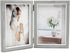 Afuly Grey Picture Frame 5x7 Double Wooden Hinged Photo Frames 2 Openings Tabletop Desk Display Farmhouse Decor Unique Gifts