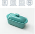 FE Butter Dish, 10 oz Ceramic Butter Keeper with Water Line, French Butter Dish with Lid for Countertop (Mint green)