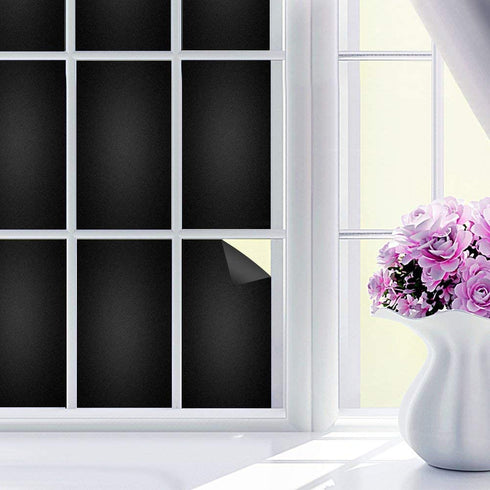 Aibily Blackout Window Film Room Darkening Window Tint,Window Privacy Cling,Great Light Blocker for Day Sleep&Baby's Room,Glare Control (35.4x78.7Inch, Blackout Film)