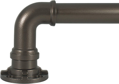 Decopolitan Industrial Wrap Around Telescoping Curtain Rod Set, 18-36", Bronze
