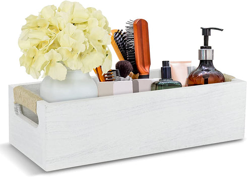 Bathroom Decor Box with Mason Jar and Artificial Flower Toilet Paper Storage Basket Toilet Tank Tray Decorative Box for Bathroom Countertop Kitchen Tabke Livingroom Home Decor