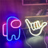 QiaoFei Hand Shape Finger Neon Sign Lights Hanging Decorative Neon Light USB or Battery Operated for Home Bedroom Bar Restaurant Christmas Birthday Party Gift LED Art Wall Decoration Light-White