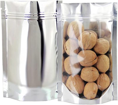 GooGou Resealable Zip Mylar Bag Food Storage Aluminum Foil Bags Smell Proof Pouches 6.3x9.4" 100pcs