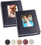 5x7 Photo Album Small 2Pack - Each 26 Clear Pockets Display 52 Pictures. Front Window Leather Cover, Small Photo Album for 5x7 Photos, Drawings or Artwork Storage, Black