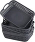 Morcte Small Storage Basket, Plastic Mesh Organizer Basket (Grey, Set of 6)