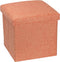 NISUNS OT01 Linen Folding Storage Ottoman Cube Footrest Seat, 12 X 12 X 12 Inches (Linen Orange)