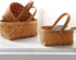 LIOOBO Seagrass Basket,Portable Handmade Rattan Storage Container Storage Basket Houseware Storage Basket Wooden Woven Storage Basket with Handle 9.474 inch
