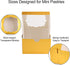NPLUX 50 Pack Bakery Boxes with Window 4x4x2.5 inches Treat Boxes Mini Cupcake Boxes?Gold?