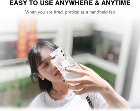 Mini Handheld Fan Rechargeable, Portable Retractable 3 Speeds with Fragrance, LIGHTDESIRE Personal Fans Small Handheld Battery Operated Desk Electric Fan for Travel Home Office School Queue Makeup Fan (White)