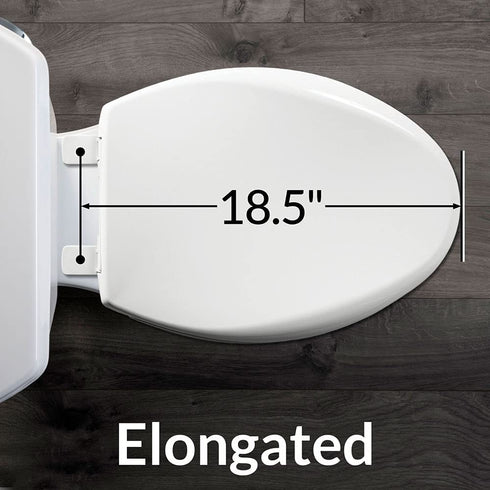 MAYFAIR 1841EC 000 Cameron Toilet Seat will Never Loosen and Easily Remove, ELONGATED, Durable Enameled Wood, White