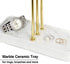 J JACKCUBE DESIGN 3 Tier Gold Metal Jewelry Display Stand Tree Organizer, Holder Rack Hanger Tower for Bracelet Necklace Accessories with Tabletop Earring Ring White Marble Tray Storage- MK516A