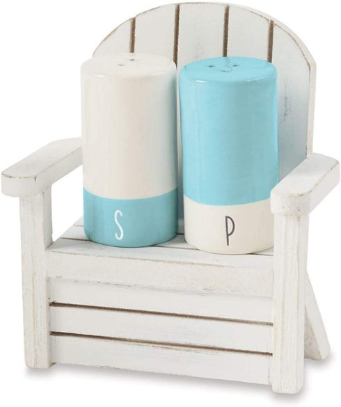 Mud Pie Salt and Pepper Shaker in Wood Chair Set of 3