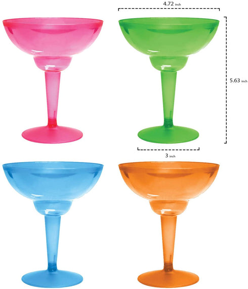 Party Essentials N121290 Cup Margarita Neonate 12Ct, 12 Count (Pack of 1), Assorted Neon