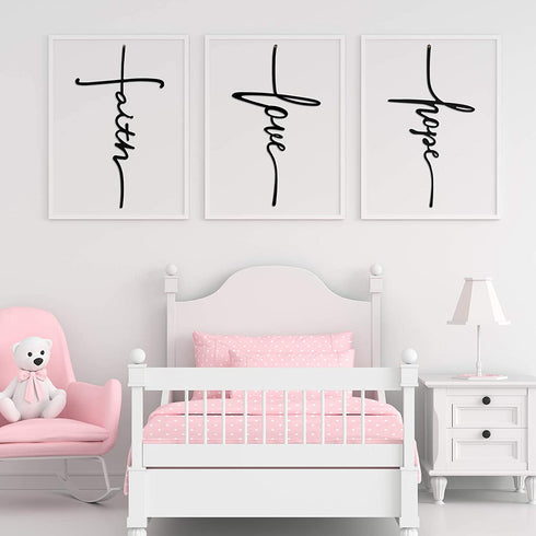 Faith Love Hope Cross Wall Sign Christmas Metal Decorative Hope Wall Cross Large Metal Spiritual Decorations for Christmas Home Religious Hanging Cross Wall Decor, Nice for Home and Gifts (8 x 15 Inch)