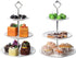 Tebery 2 Pack Ceramic Cake Stand Dessert Display Tower Stand - 6, 8, 10 Inches, 3-Tier Serving Tray Platter Party Food Server Display Holder with Silver Carry Holder