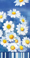 Boston International Hand Towels, Decorative Paper Guest Towels for Bathroom or Paper Napkins Dinner Napkins Blue and White Daisies Pak 32