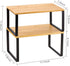 NEX Bamboo Kitchen Cabinet and Counter Shelf Organizer, Stackable & Expandable, Black and Natural