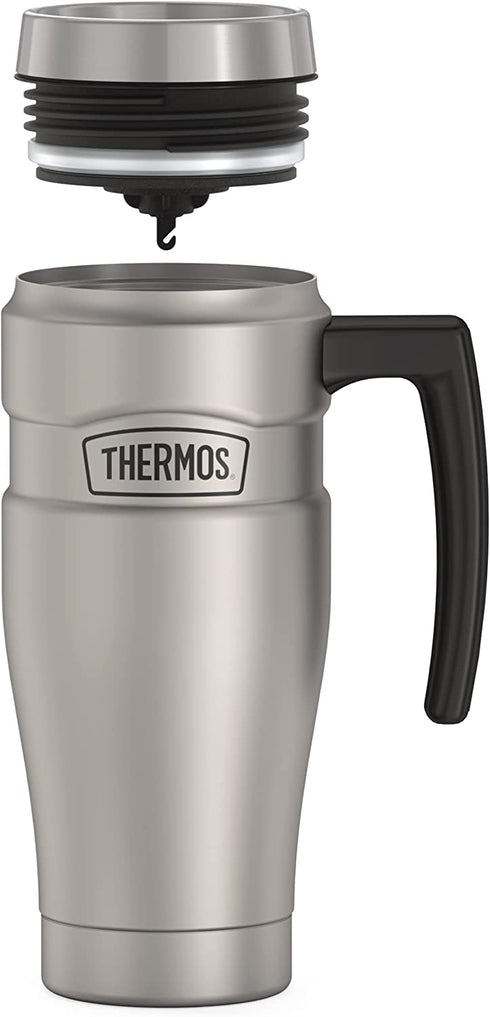 THERMOS Stainless King Vacuum-Insulated Travel Mug, 16 Ounce, Matte Steel