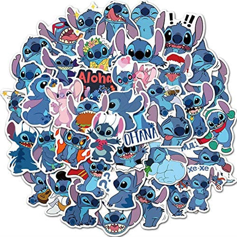 50pcs Lilo & Stitch Cartoon Anime Stickers Vinyl Sticker for Laptop Water Bottle Guitar Bike Motorcycle Bumper Luggage Skateboard Graffiti, Cute Decals, Best Gift for Kids (Lilo & Stitch)