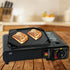 Youtian Reversible Griddles/Grill,2-in-1 Double Use,Non-Stick Aluminum Stove Top Portable for Camping,Square Shaped Black