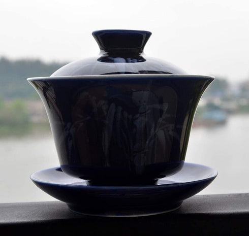 Gaiwan 5oz/150ml Blue White Porcelain teacup Sancai Tea Cup Set beauty pattern Lid(pure leaf)