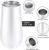 6 Pieces Stemless Champagne Flutes Double-insulated Champagne Tumbler with Lips, 6 OZ Stainless Steel Unbreakable Cocktail Cups for Coffee Wine Glass Tumbler (White)