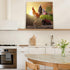 Farm Animal Bathroom Decor Canvas Wall Art Painting,Chicken Cock Rooster Stand on Wood Stake in Farmland Canvas Prints Artwork Home Decor for Living Room, Kitchen, Office, Framed Ready to Hang